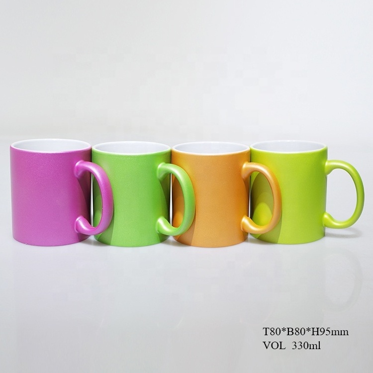 11oz Solid Ceramic Neon Color mug Coffee printed Mug with Ins Style Packaged in Carton Capacity for Canteen Use personalize mug