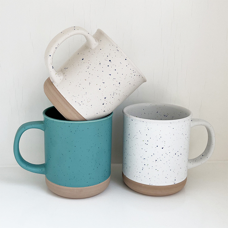 400ml Classic Raindrop Glazed Ceramic Mug with Unglazed Base Printed Mugs Souvenir Cup Daily Use Ceramics Coffee Cup