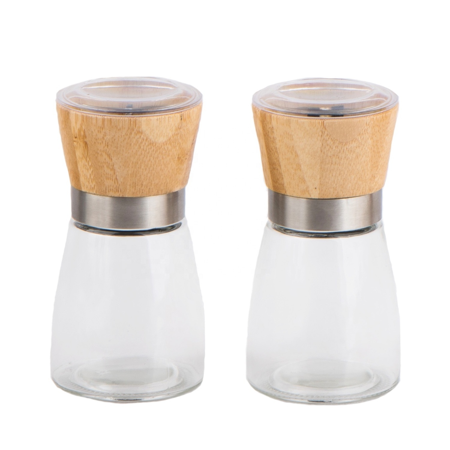 Home kitchen manual spice grinder with 160ml glass jar for salt pepper kitchen mill TW637 T6