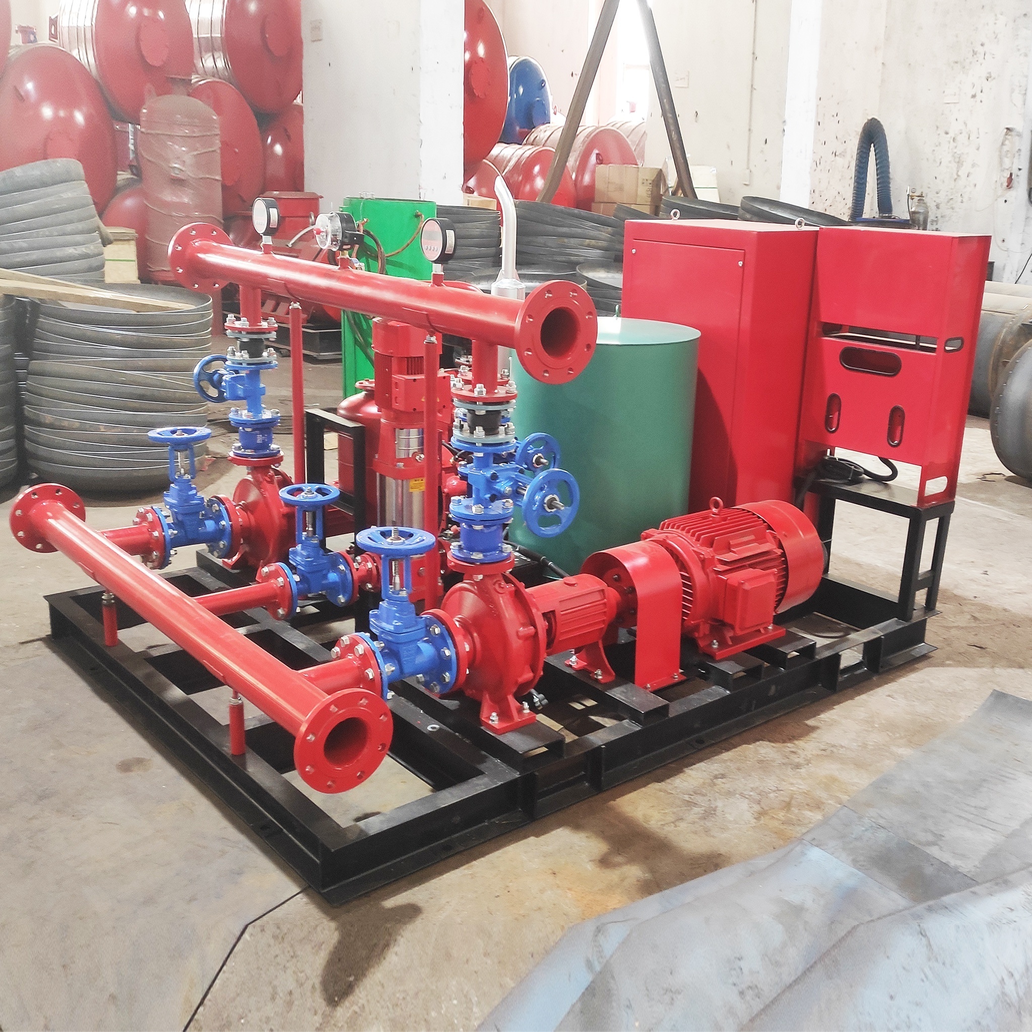 200 GPM-1500 GPM ,NFPA 20 standard skid-mounted fire pump set.