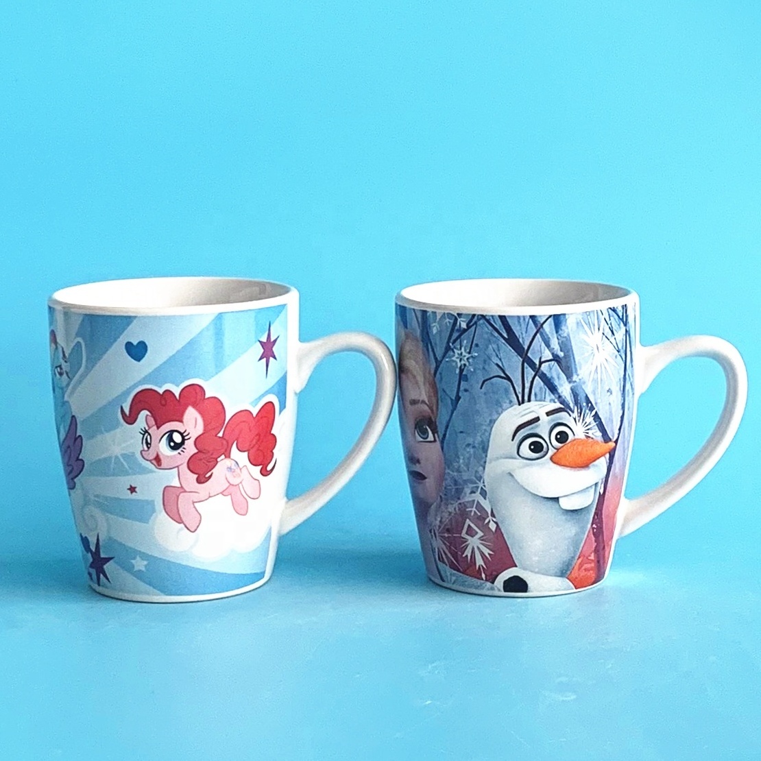 Wholesale 9 oz  ceramic mug with nice looking frozen decal high quality on sale,Promotional  Decal Artwork Ceramic Mug