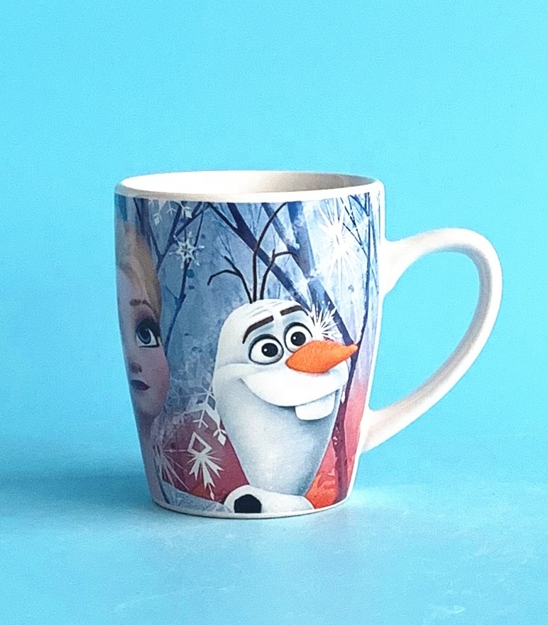 Wholesale 9 oz  ceramic mug with nice looking frozen decal high quality on sale,Promotional  Decal Artwork Ceramic Mug