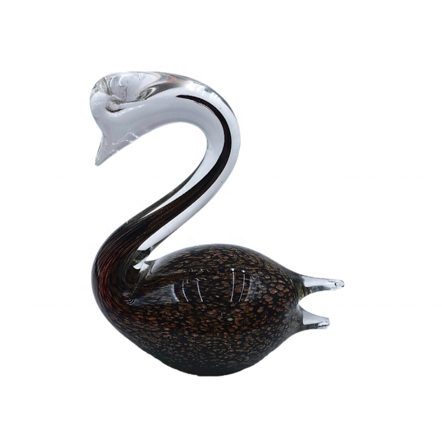 OEM/ODM Delicate Handblown Glass Swan Sculpture Murano Art Glass Animal Ornament Handicraft for Home Decoration For Wedding Gift