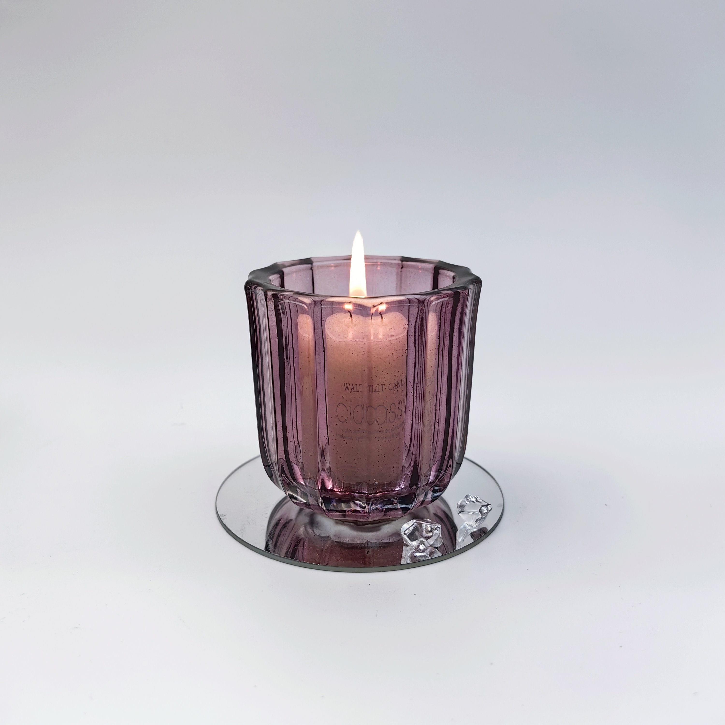 Set of 3 Hot sale Custom Colored Purple Glass Candle Holders Scented Crystal Candle Jars for Wedding Party for Home Decoration