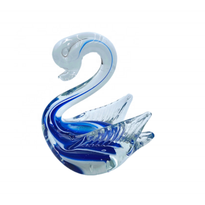 Modern Luxury Handmade Art Crystal Crafts Glass Swan Murano Glass Animal Sculpture Glass Figurine for Home Decoration for Gifts