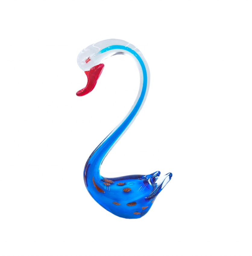 OEM/ODM Delicate Handblown Glass Swan Sculpture Murano Art Glass Animal Ornament Handicraft for Home Decoration For Wedding Gift