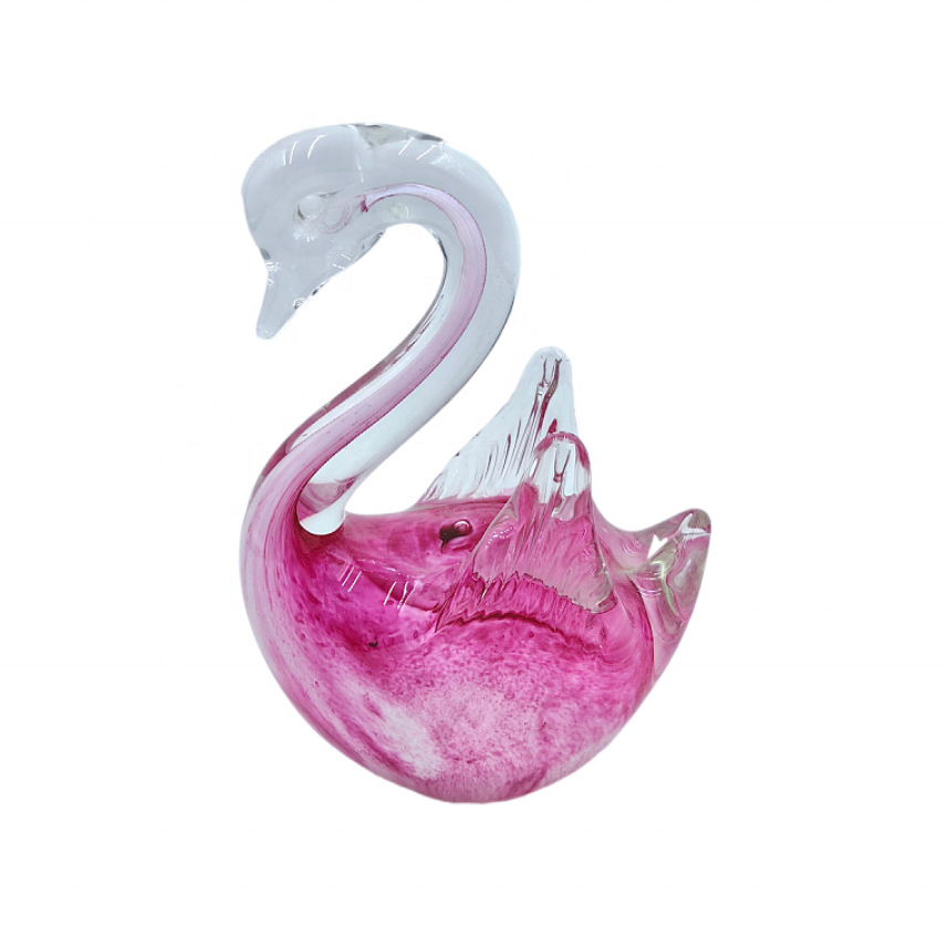 Modern Luxury Handmade Art Crystal Crafts Glass Swan Murano Glass Animal Sculpture Glass Figurine for Home Decoration for Gifts