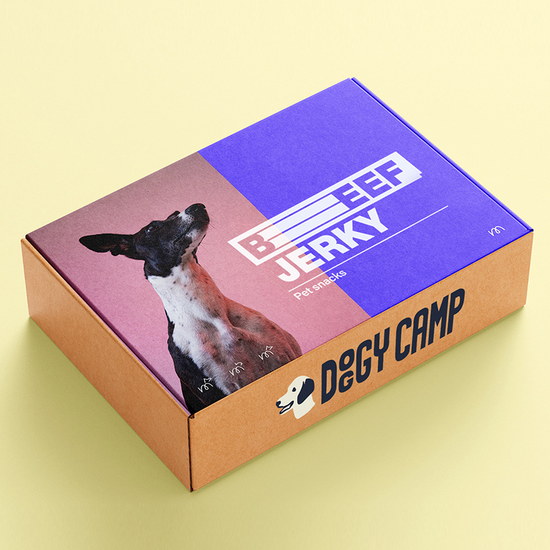 Customized Pet supplies for dogs and cats food Packaging Box Tab Lock Folding Corrugated Paper Mailing Box