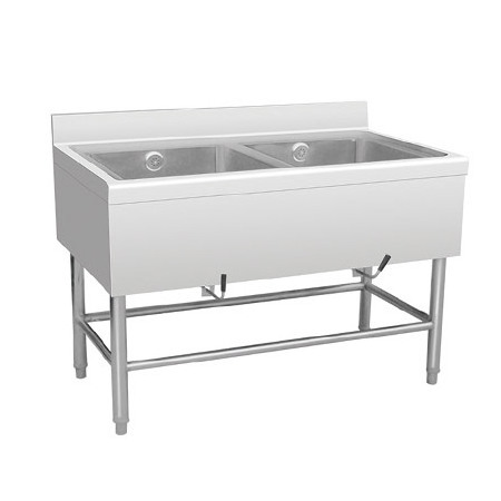 Commercial Kitchen Stainless Steel 304 Triple Bowl Sinks w/Drain Board Bar Sink European Design