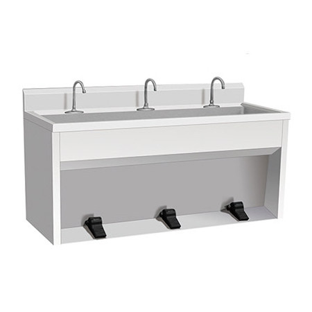 Commercial Kitchen Stainless Steel 304 Triple Bowl Sinks w/Drain Board Bar Sink European Design