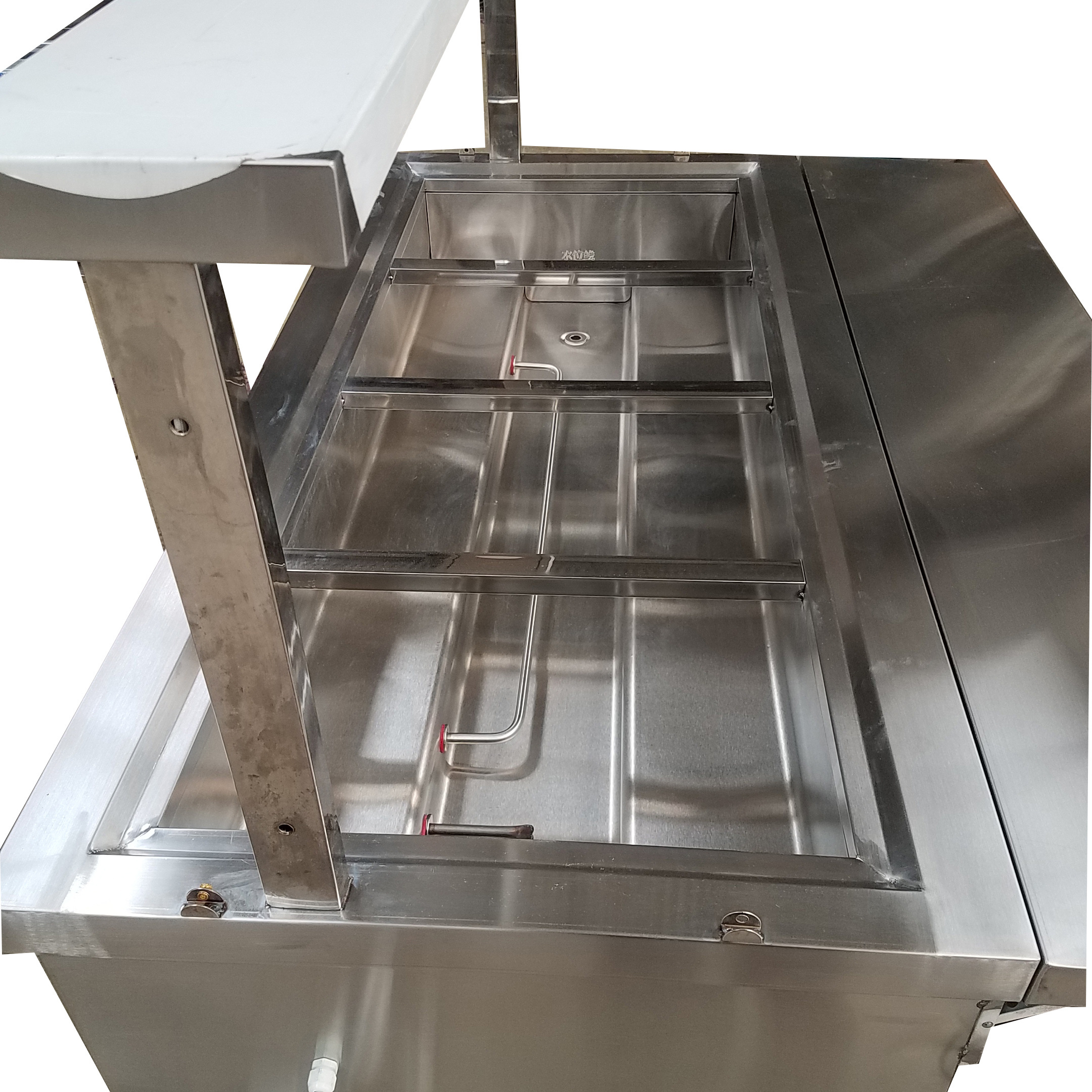 fast food restaurant 1200/1500/1800mm stainless steel steam table with full glass cover heating food counter