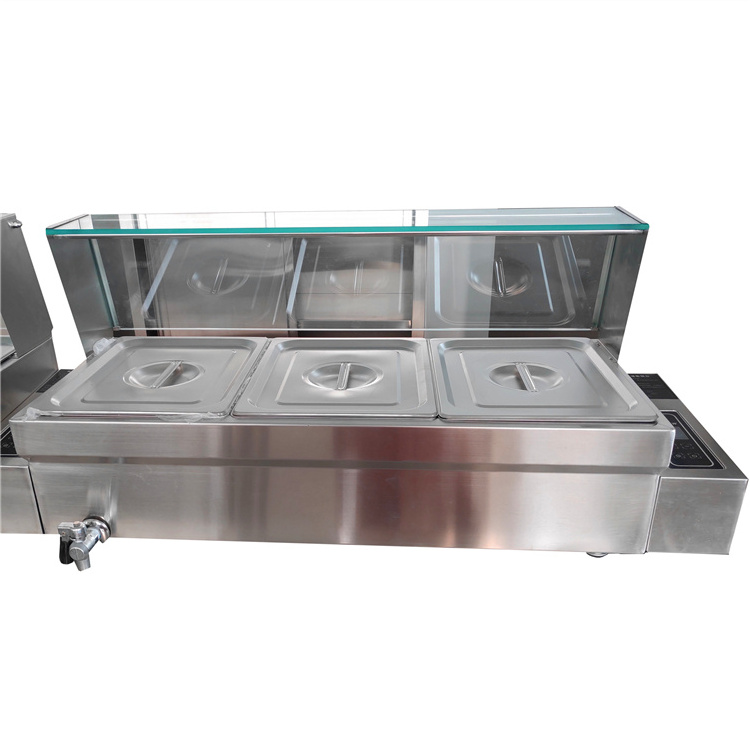 Commercial Buffet Serving Equipment Desktop Steamer With Glass Cover Stainless Steel Electric Food Steamer