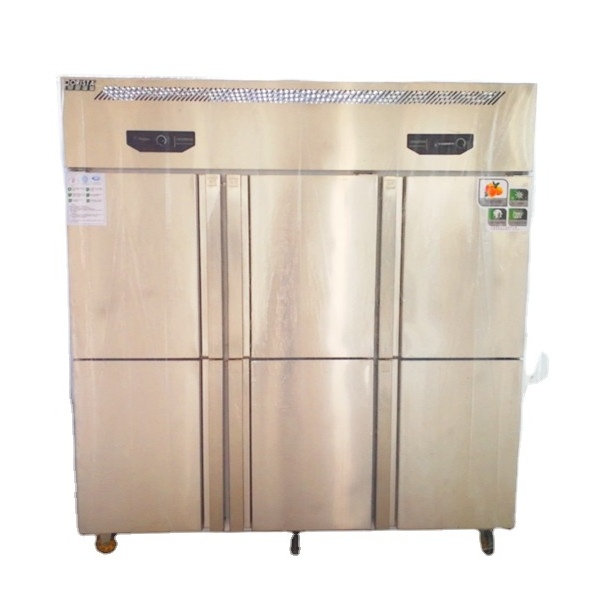 6 Door Stainless Steel Freezer With Moving Wheel