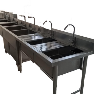 2023 Commercial Restaurant Kitchen Stainless Steel Defrosting Sink 3 Triple Bowl Sink Free Standing