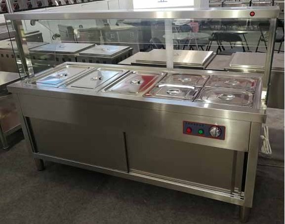 Restaurant Free Stand Food Warmer with Glass Guard and Holds