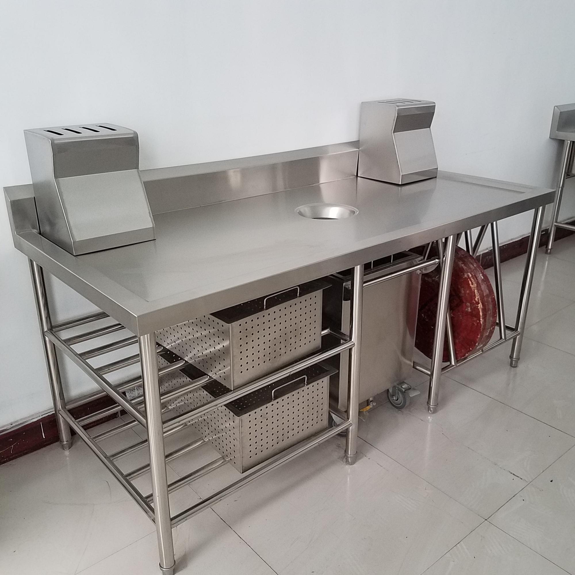 Factory price 201/304 Stainless Steel Multi-Functional Work Bench Cooking Table for Kitchen Restaurant