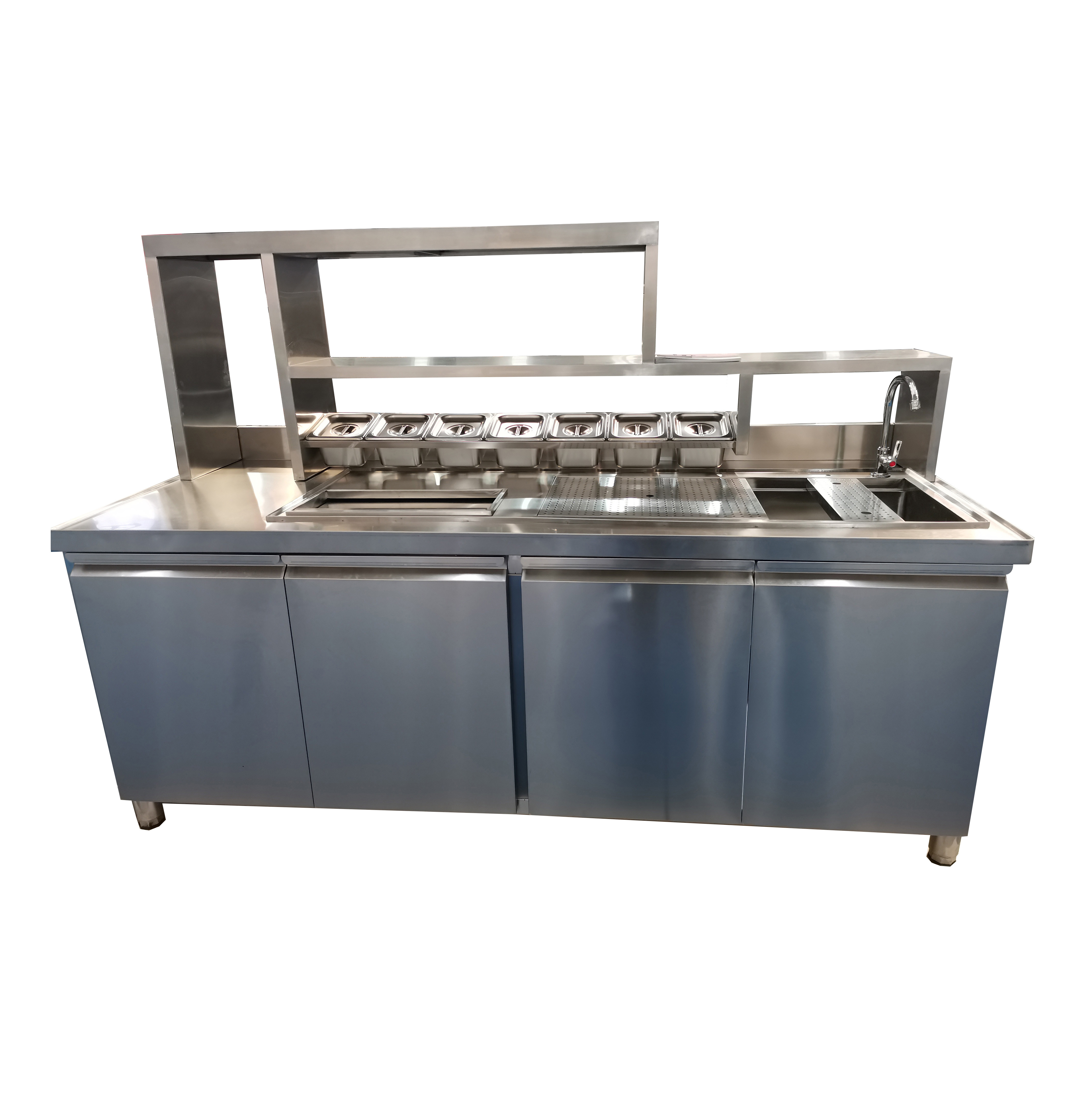 Factory Direct Stainless Steel Bubble Tea Drink Station Milk Tea Counter