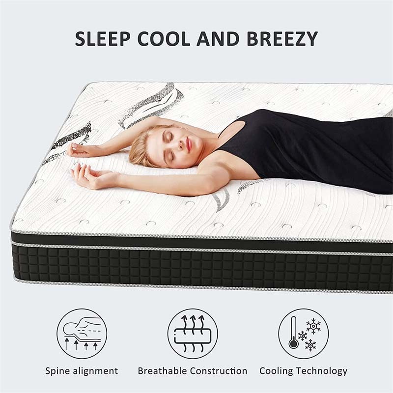 China Top spring mattress in a box bed queen orthopedic hybrid single bonnel spring mattress