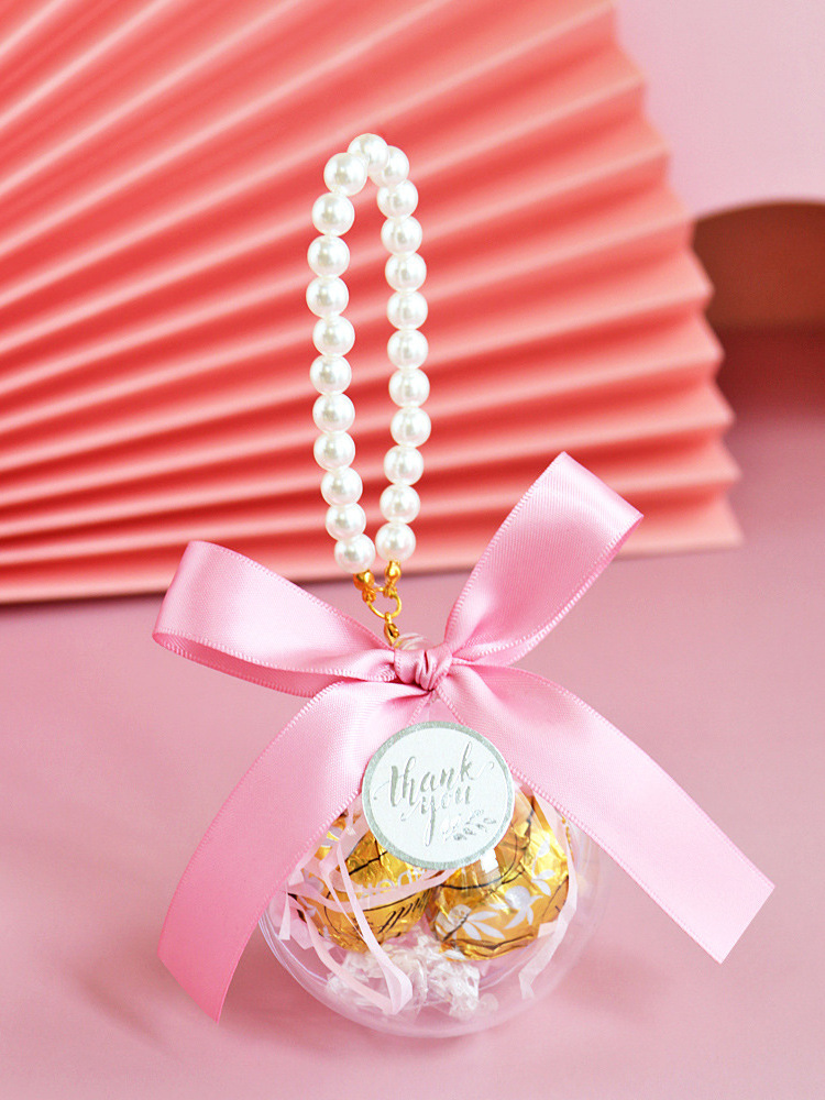 2023 new fashion cute cheap round sphere decoration clear chocolate ball gift candy wedding box