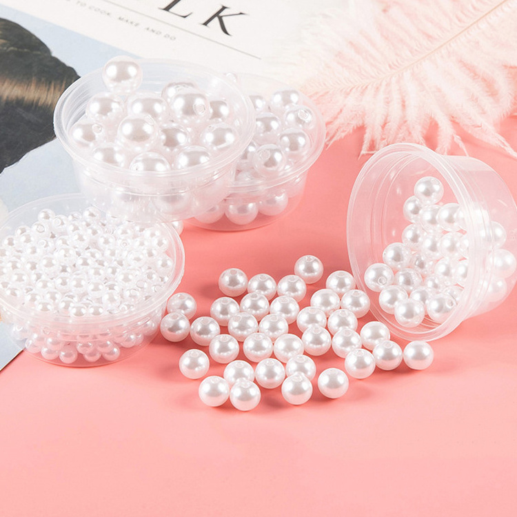 Hot selling 3mm 4mm 5mm 6mm 7mm 8mm 10mm 12mm pink white blue chain pp plastic round pearl bead