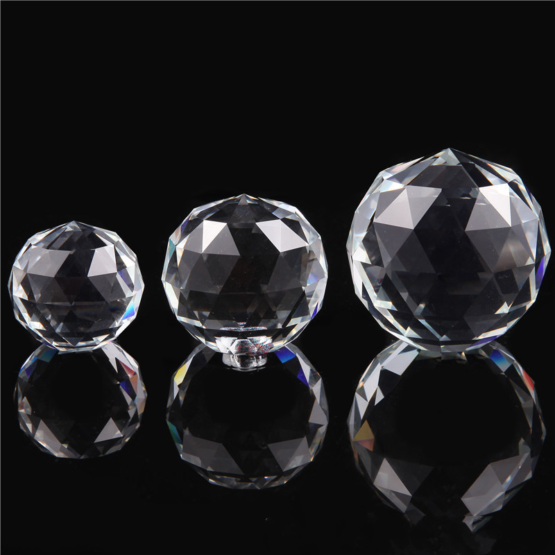 15mm 20mm 30mm 40mm 50mm 80mm 100mm chandelier color Prism clear Faceted diamond hanging Crystal Glass Balls With Holes