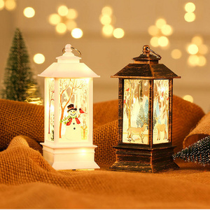 Stock cheap Christmas window Accessories small oil lamp lantern acrylic light christmas lantern snow