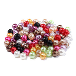 Hot selling 3mm 4mm 5mm 6mm 7mm 8mm 10mm 12mm pink white blue chain pp plastic round pearl bead