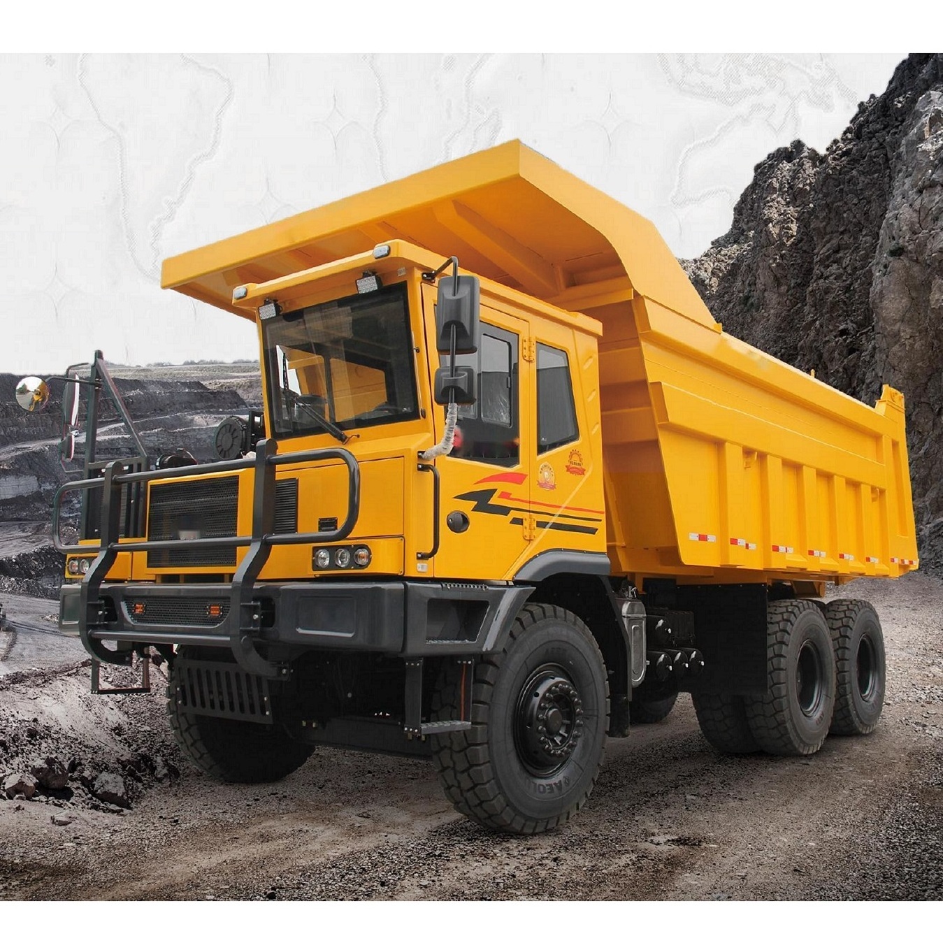 Heavy duty 93Ton 310kW 450kW Electric Mining Dump Truck 30CBM Box 6x4 drive Permanent magnet synchronous 282kWh Lithium Battery