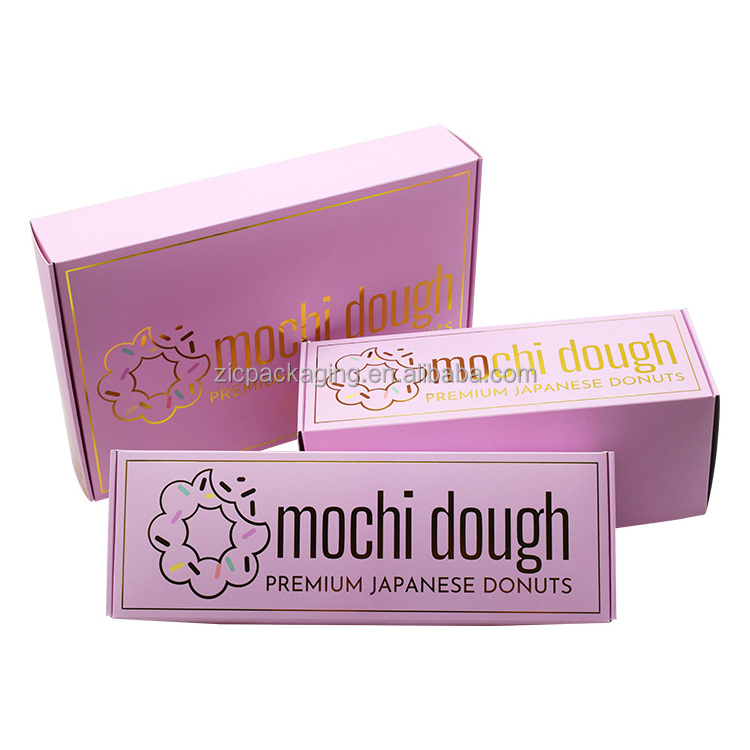 Reusable Custom Logo Folding One Piece Luxury Bakery Mochi Donut Packaging Box