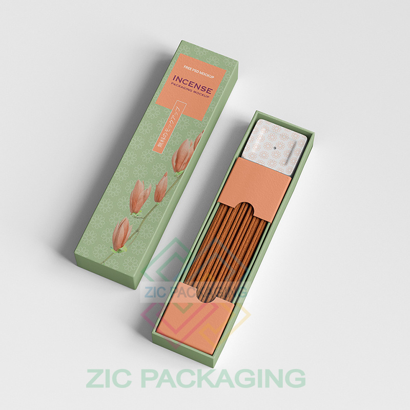 Luxury Custom Paper Rigid Cardboard Sliding Drawer Agarbatti Incense Stick Packaging Match Box for Incense Sticks