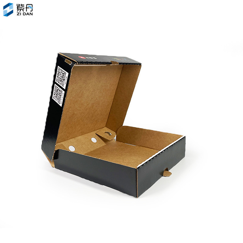 Zidan Custom Printed Cardboard Corrugated Yellow Pizza Boxes Takeout Container Kraft Lunch Pizza Box With Custom Logo