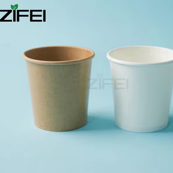 Custom logo factory price 1.5oz 2oz 3oz 4oz kraft paper sauce cups white blank hot paper tea coffee cups with lids