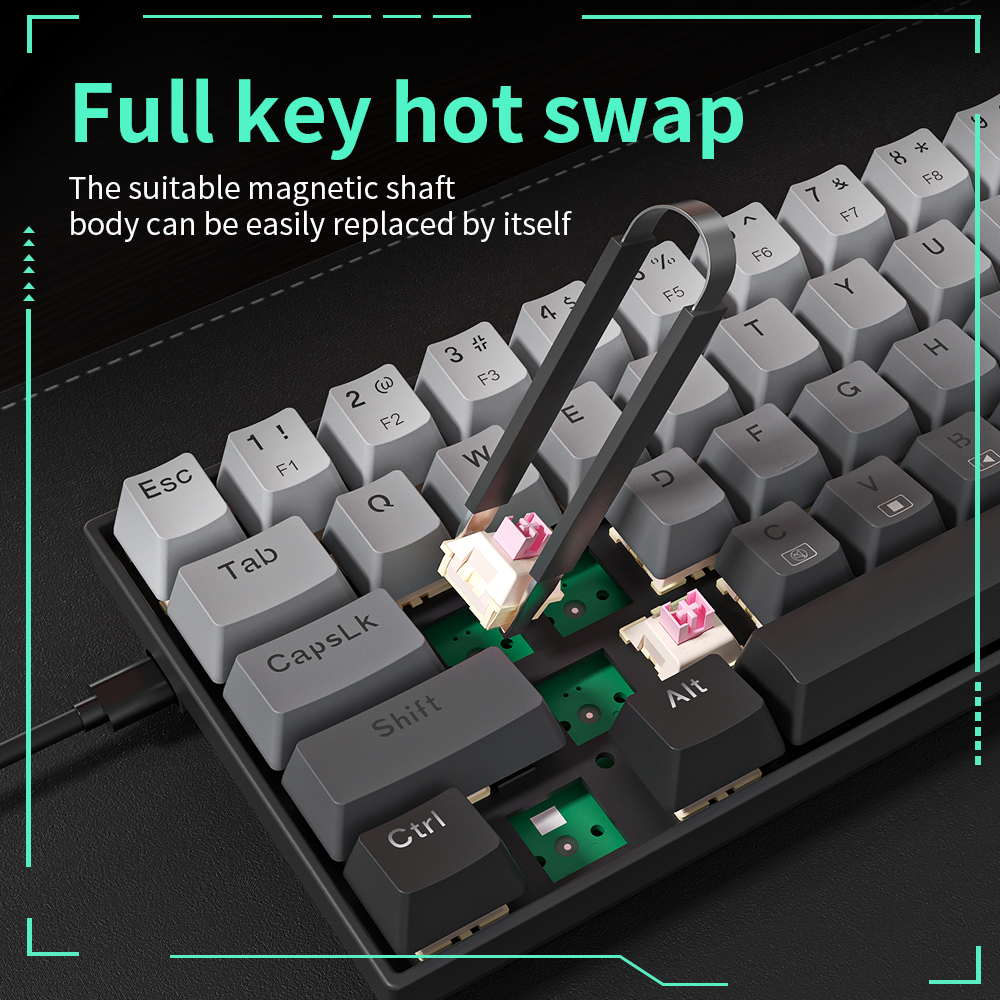 M68 Rapid Trigger Keyboard Mechanical Magnetic Switch Keyboard TKL RGB Wired USB Gaming Keyboard 68 Keys ABS Keycap with Knob