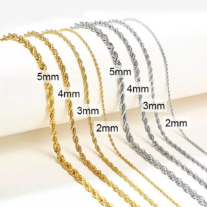 String Necklace Twisted Rope Chain Opp Bag Necklace 12pcs ZG Gold Stainless Steel Wholesale Customized Plated 14k 18k Necklace