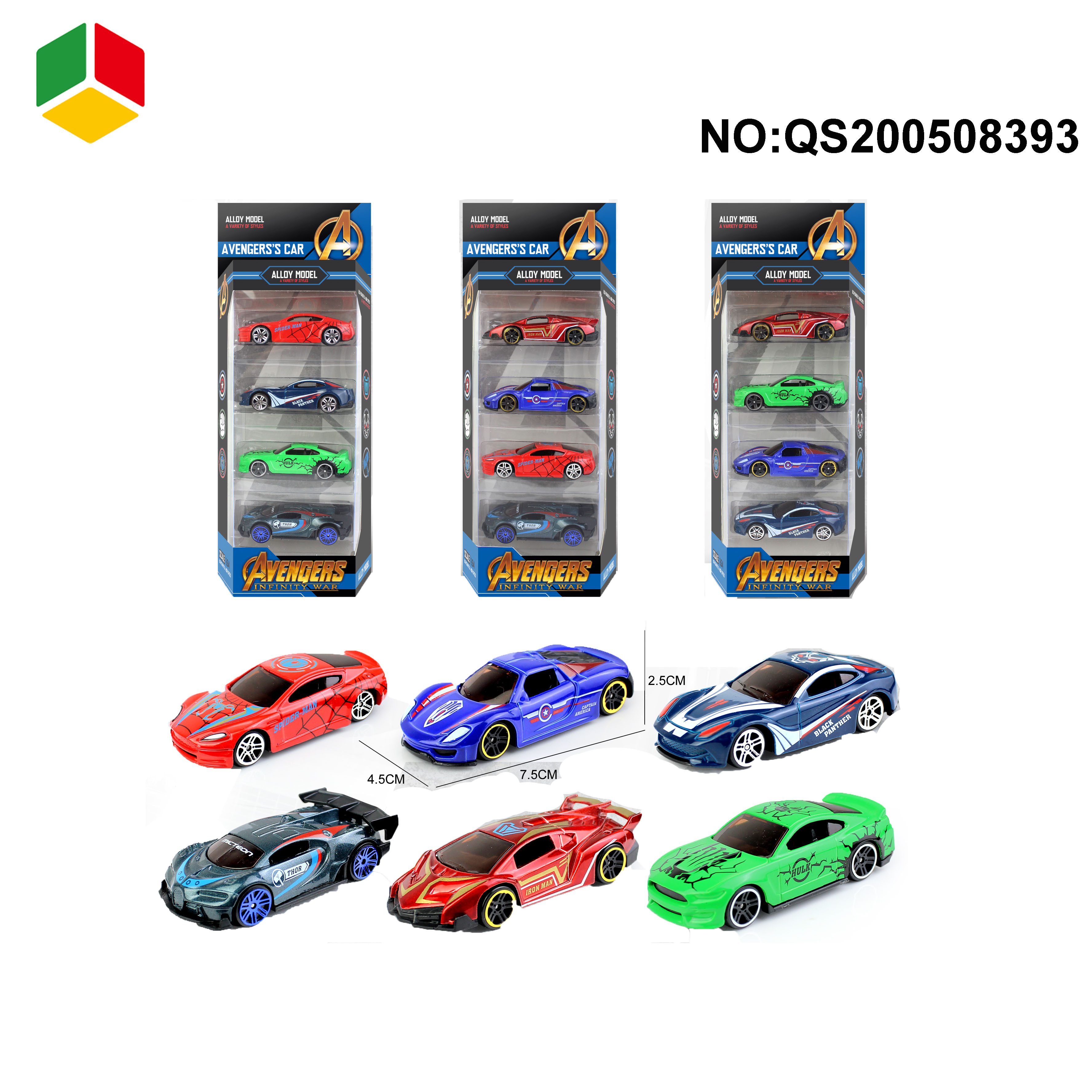 Hot Selling Free Wheel Diecast Metal Alloy Mini 1/64 Cars With Super Hero Pattern