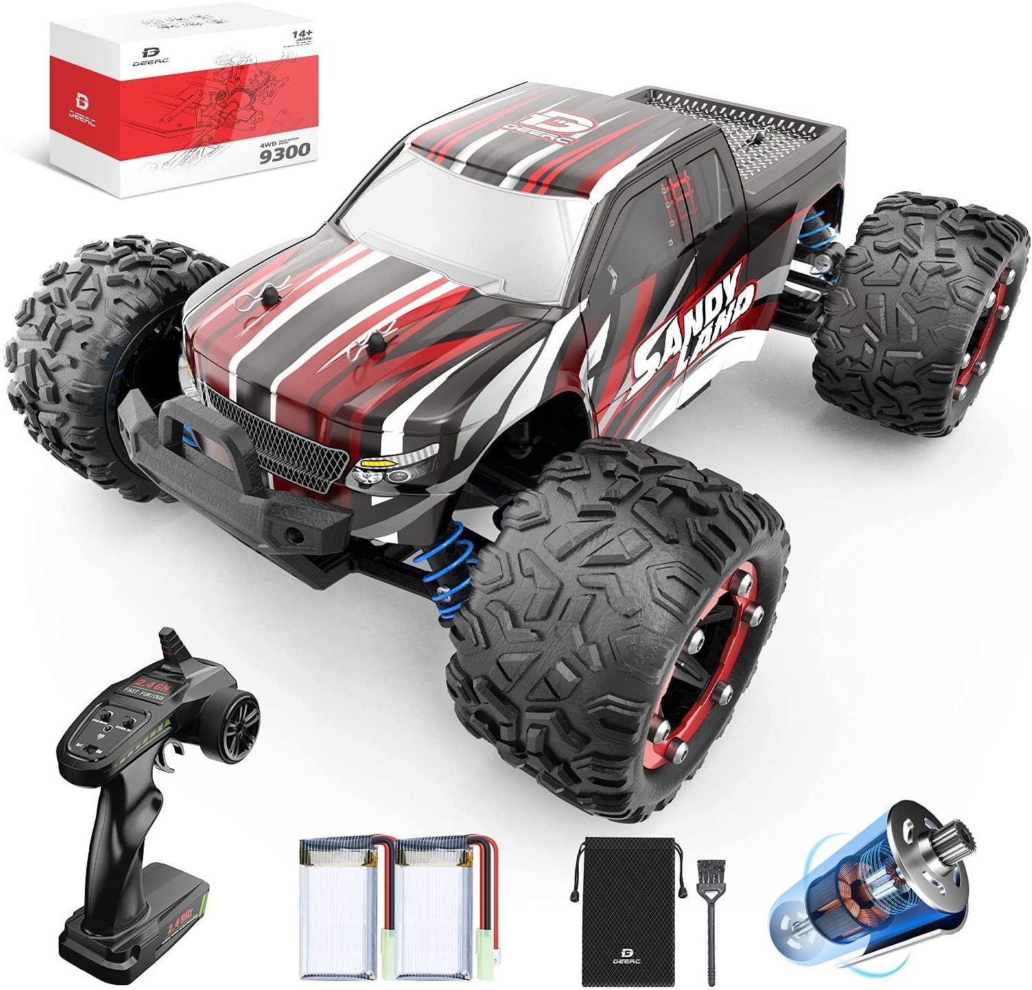 Freely Control 9300 RC Cars 4x4 High Speed Remote Control Car for Kids 1:18 Scale 30+ MPH 4WD Off Road RC Monster Trucks