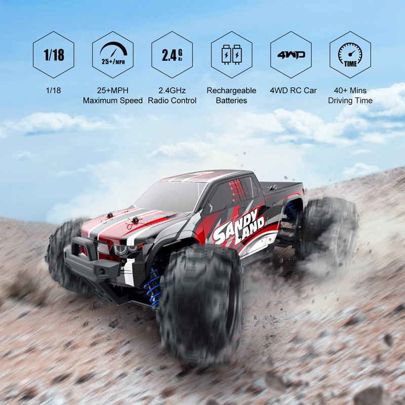 Freely Control 9300 RC Cars 4x4 High Speed Remote Control Car for Kids 1:18 Scale 30+ MPH 4WD Off Road RC Monster Trucks