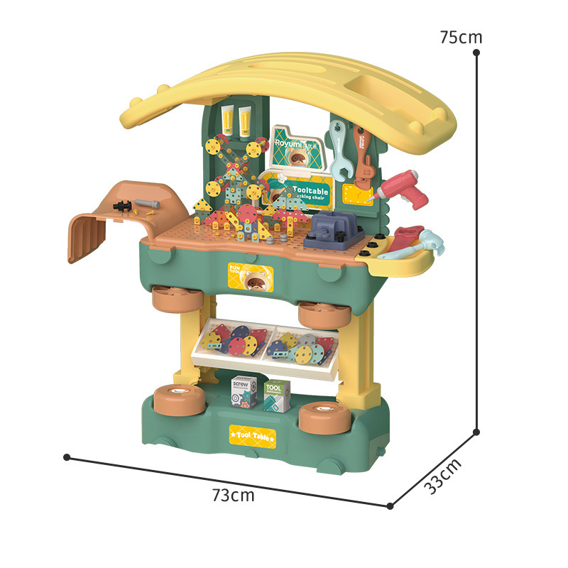 Simulated tool table truck morphing Swing building block set deformation 3 in 1 DIY Scene Set