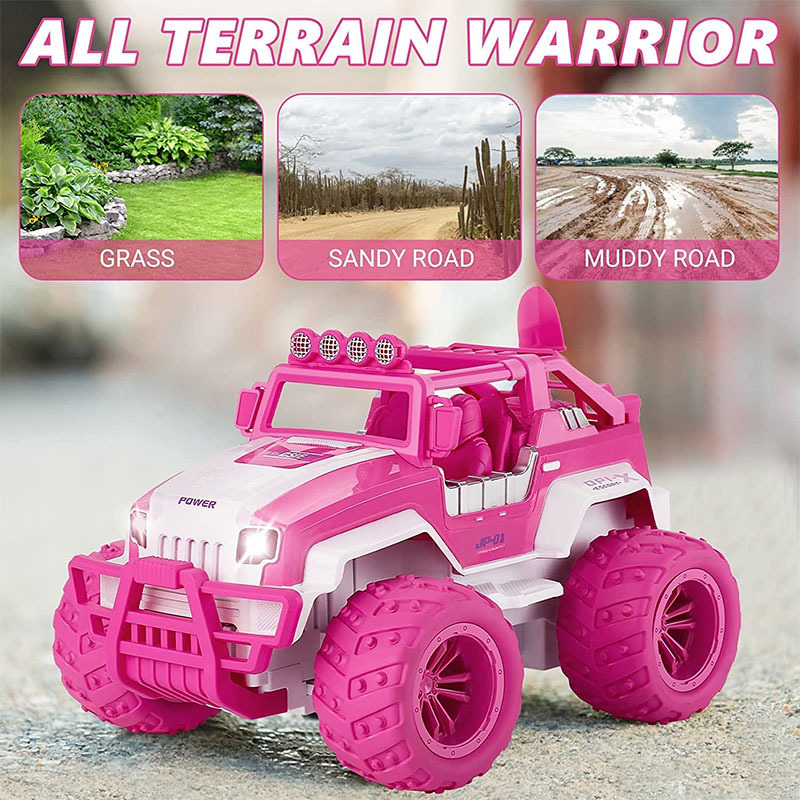 Pink Remote Control Big Truck for Girls Electric Offroad RC Cars High-speed Vehicle Racing Car