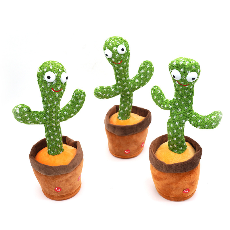 Hot Sale Funny Wriggle Doll Talking Game Singing Plush Toy Recording Musical Toy Dancing Cactus