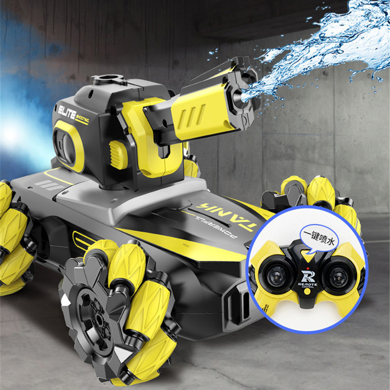 2.4G Spray water Car stunt drift RC water Cannon Shooting remote control car track charging electric toy battle tank car