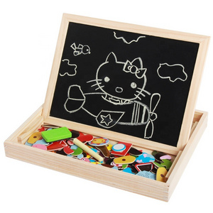 Educational Writing Board for Children Wooden Double Side Magnetic Writing Board Wooden Toys