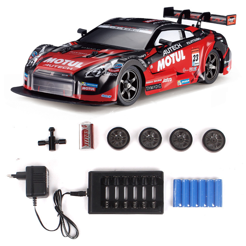 RC race car GTR Toy Model Cars 1:16 2.4g drift high speed rc car 18KM/H with removable wheels and Rechargeable Battery