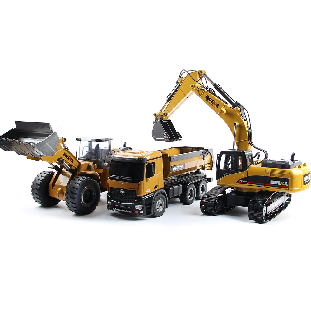 huina toys rc 1/14 excavator digger  remote control toy  dump truck  rc tipper car  outside toys wheel loader models