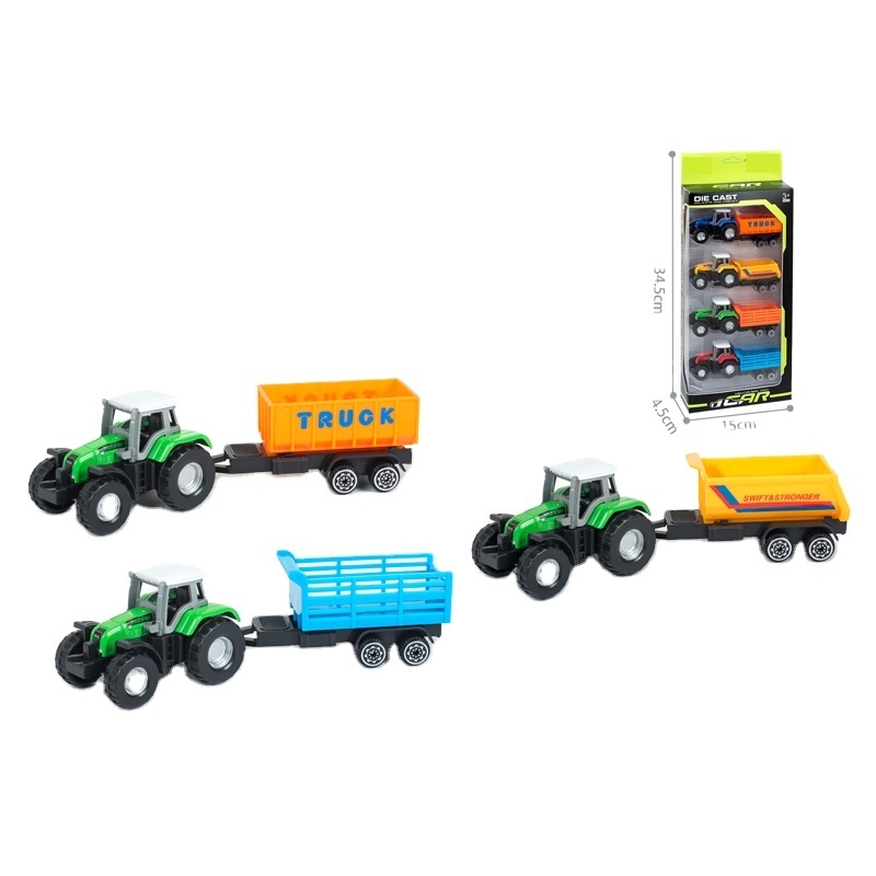 Hot Selling Free Wheel Mini Tractor Metal Farm Truck Toy Car Truck Toy 1:43 Diecast Car Model