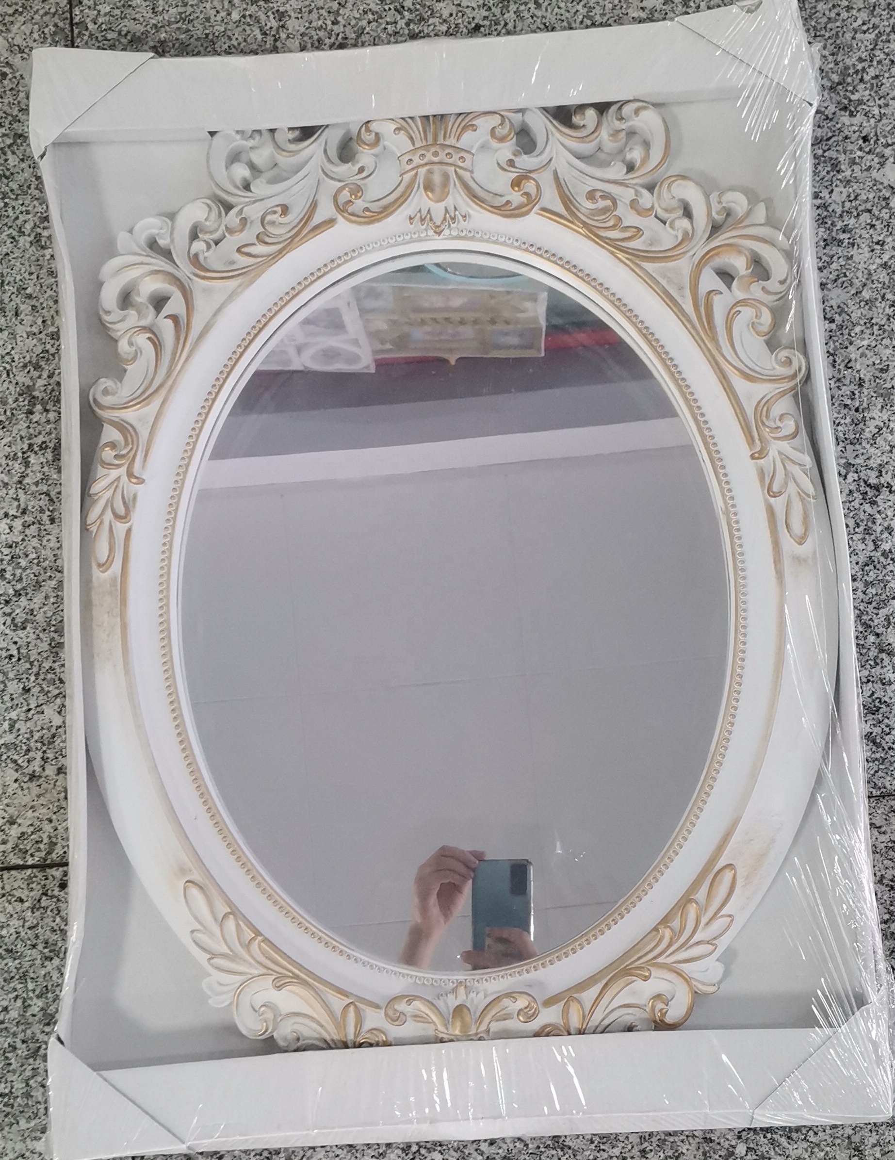 ZIHAN MIRROR popular wall hanging baroque style Silver antique decorative framed Oval mirror