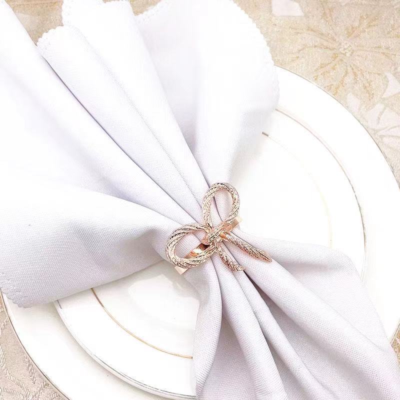 Wholesale Luxury Bow Napkin Ring Metal Butterfly Napkin Holders for Wedding Dinner Party Table Decorations