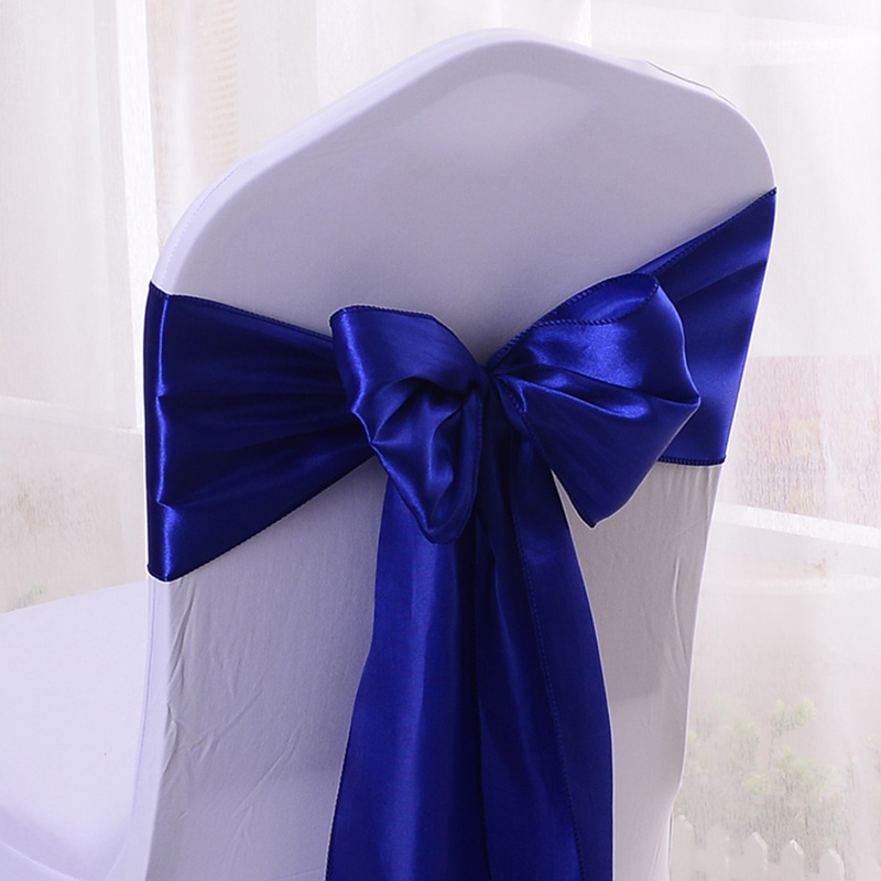 Royal blue stain chair sashes for wedding