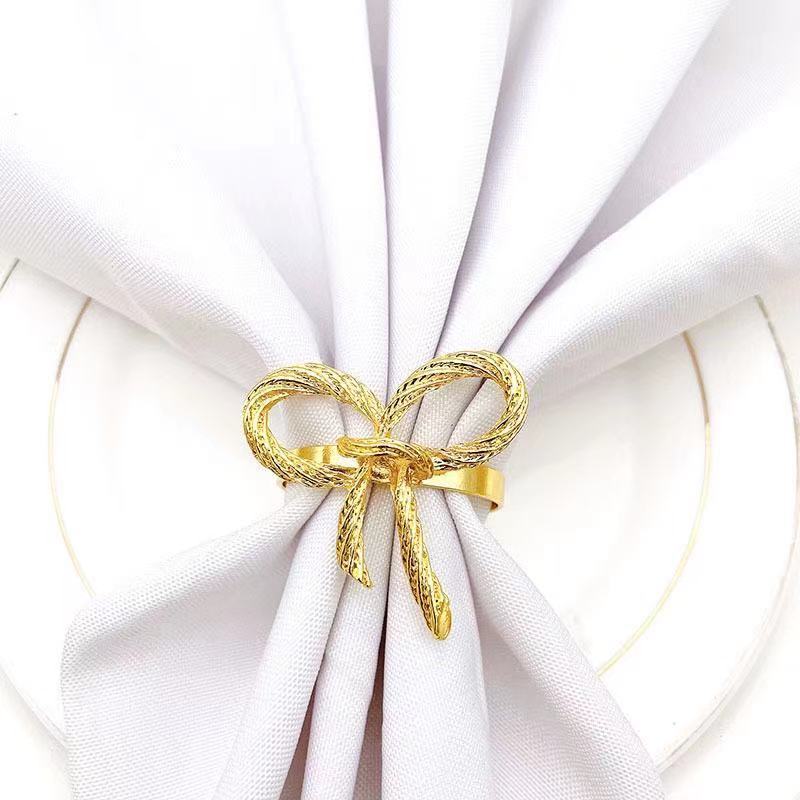 Wholesale Luxury Bow Napkin Ring Metal Butterfly Napkin Holders for Wedding Dinner Party Table Decorations