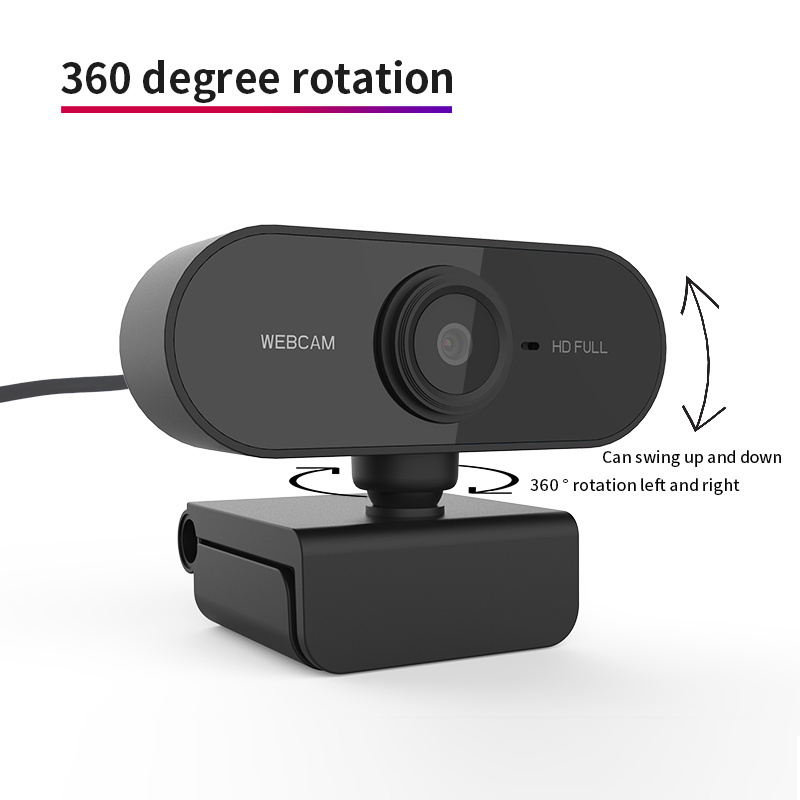 HD 1080P Webcam Mini Computer PC WebCamera with Microphone Rotatable Cameras for Live Broadcast Video Calling Conference Work